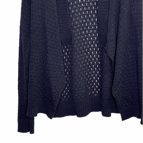 Ann Taylor LOFT Open Front Knit Cardigan cotton sz  L long sleeve - Picture 6 of 8